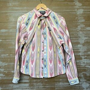 Roughrider Vintage 90s Pastel Aztec Button Down NFR Western Rodeo Womens S
